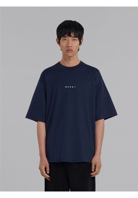 logo t-shirt man navy MARNI | HUMU0223P1 USCS87LOB99